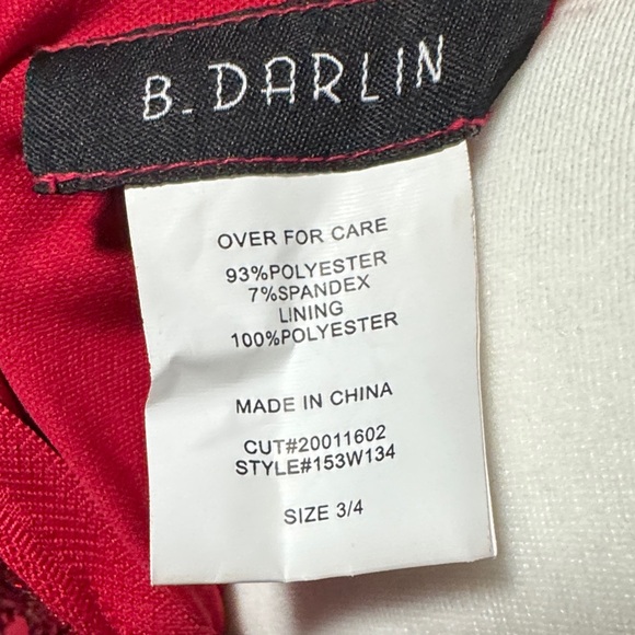 B. Darlin Elegant Red Sequin Evening Gown size 3/4 - Picture 8 of 8